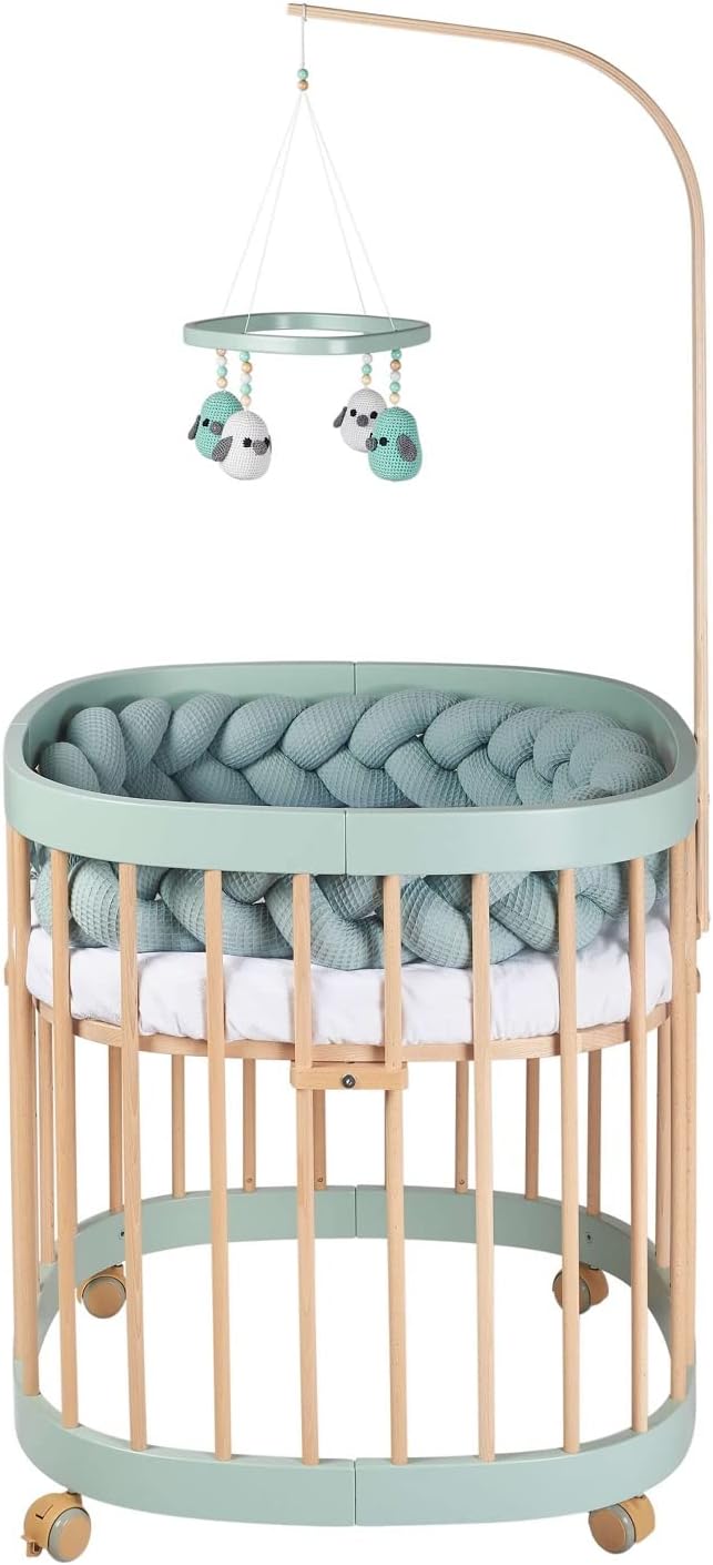 Cuna 7 en 1 tweeto®: cuna de madera evolutiva | cuna de colecho y cuna de barrotes de altura regulable | convertible en cama infantil y parque de juegos (haya natural)