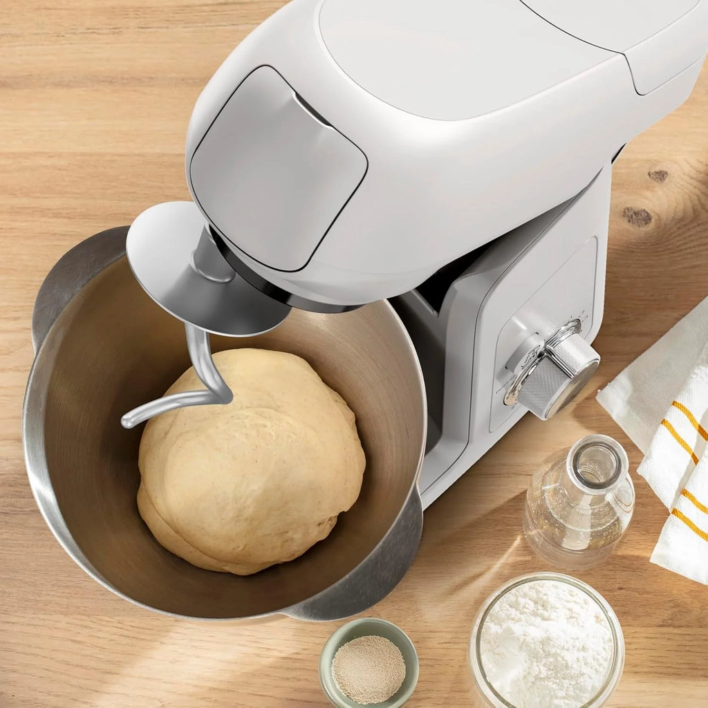 Tefal Bake Partner QB525B38 robot kuchenny, 1100 W, w zestawie z nasadką miksera stojącego + zestaw do pieczenia, automatyczne wyłączanie po podniesieniu ramienia, planetarny system mieszania, miska