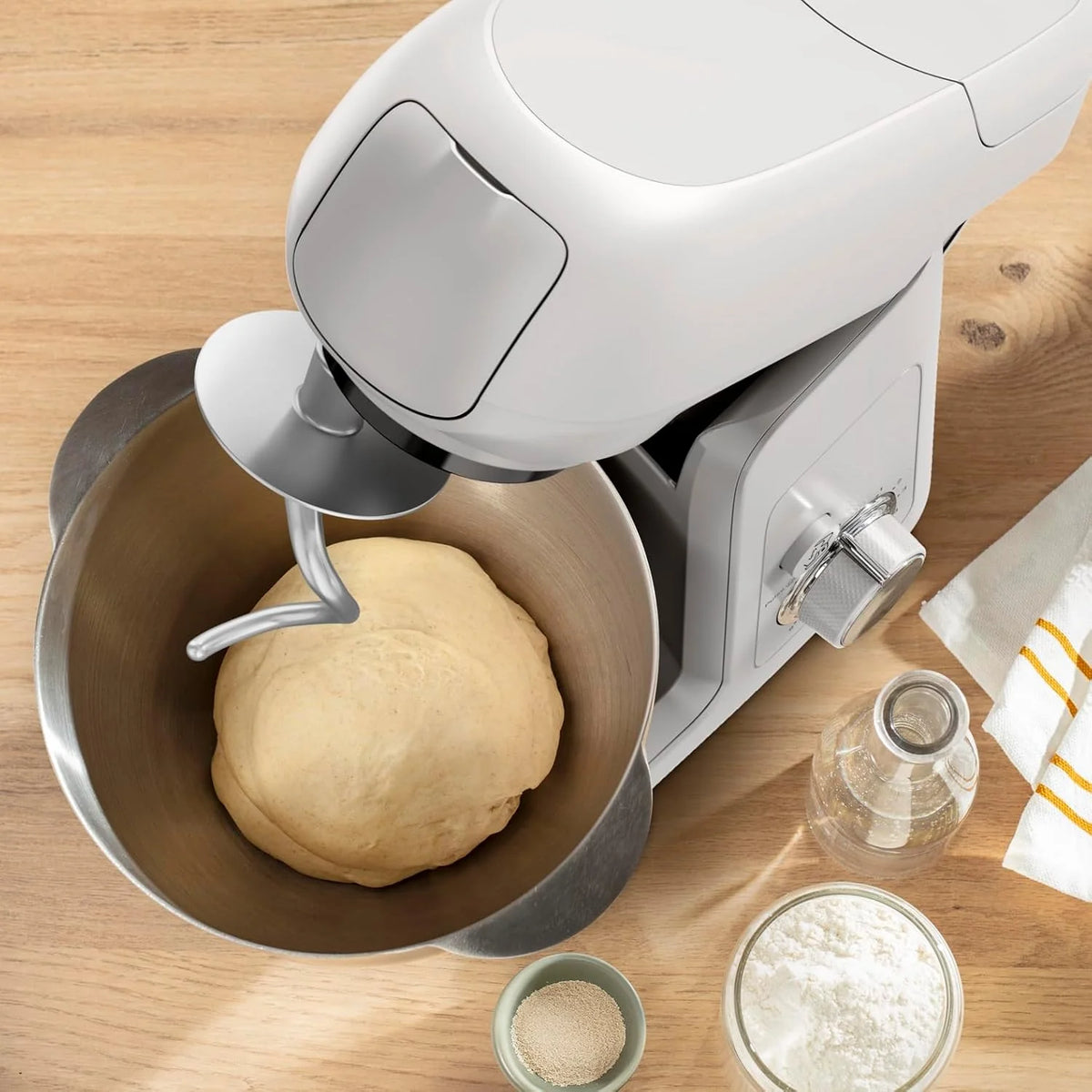 Tefal Bake Partner QB525B38 robot kuchenny, 1100 W, w zestawie z nasadką miksera stojącego + zestaw do pieczenia, automatyczne wyłączanie po podniesieniu ramienia, planetarny system mieszania, miska