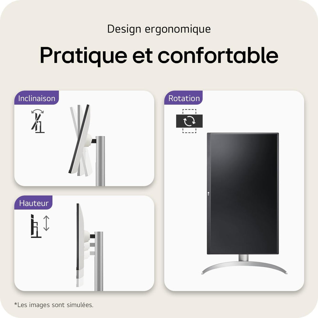 Monitor PC LG Ultrafine™ 27UP850K-W 4K de 27" - Panel IPS con resolución UHD (3840 x 2160), 5ms GtG 60Hz, DisplayHDR™ 400, DCI-P3 95% (CIE1976), modo lectura, inclinable y ajustable en altura