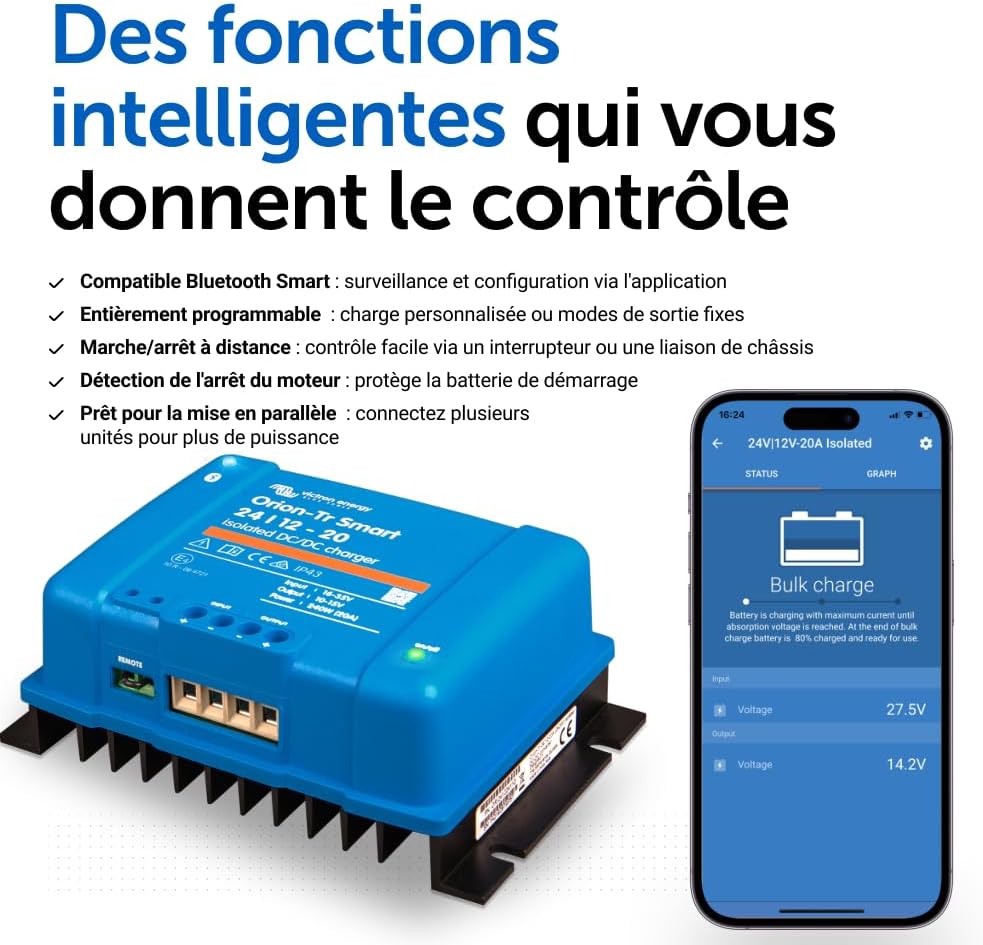 Cargador CC-CC Victron Energy Orion-TR Smart 24/12 V 20 A 240 W aislado (Bluetooth)