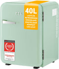 TZS First Austria - Mini nevera retro 40L - Silenciosa - Minibar vintage para dormitorio y oficina - menta