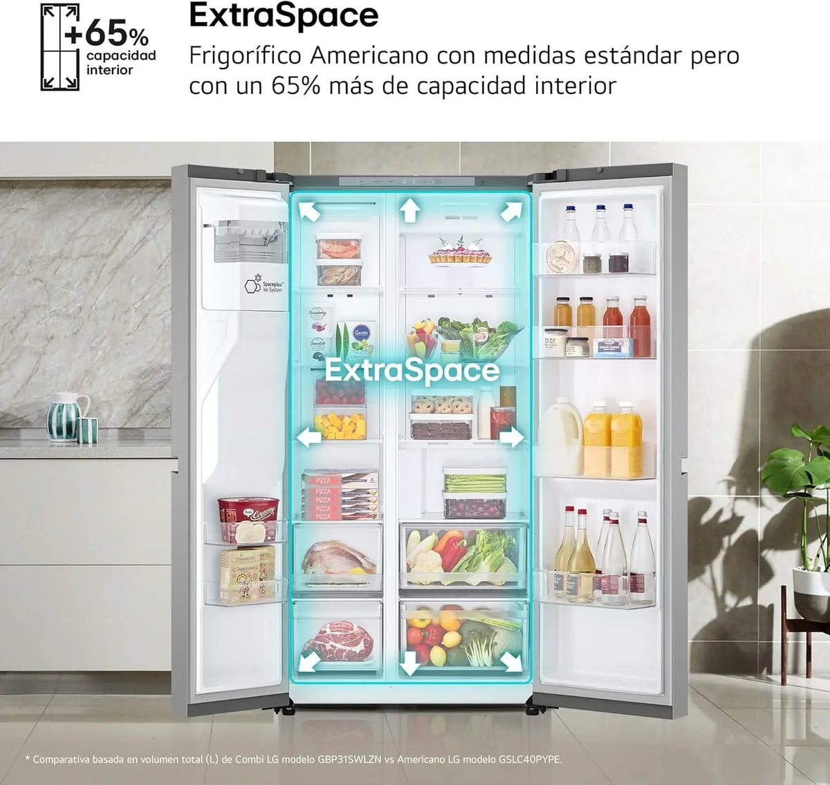 GSLC40PYPE - Frigorífico Side by Side, Serie 400, Clasificación E, 641 L, Inox Antihuellas
