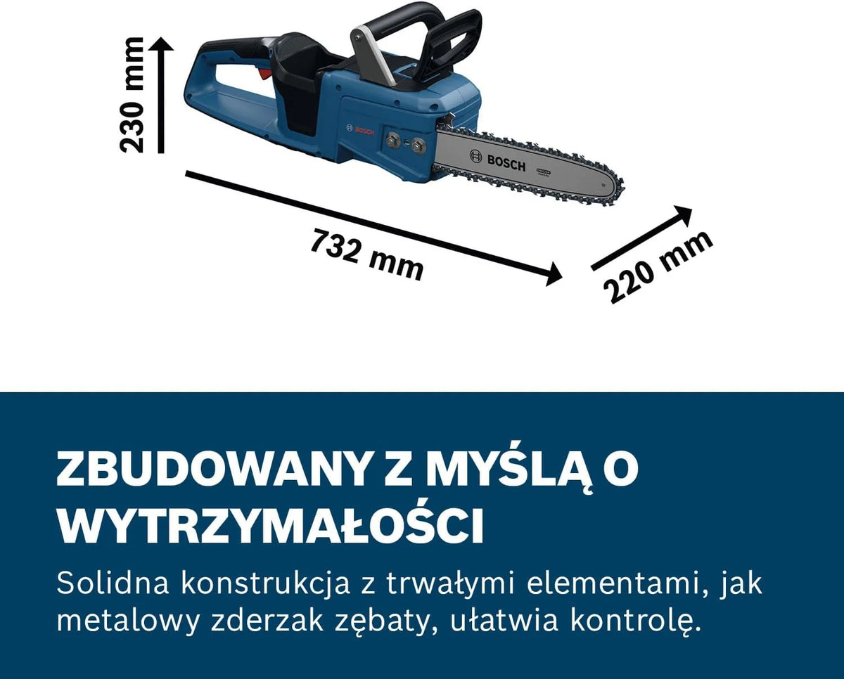 Bosch PRO Akumulatorowa pilarka łańcuchowa GKE18V-30 (prowadnica Oregon 30 cm, Opticut, prędkość łańcucha 12,4 m/s, bez akumulatora i ładowarki)