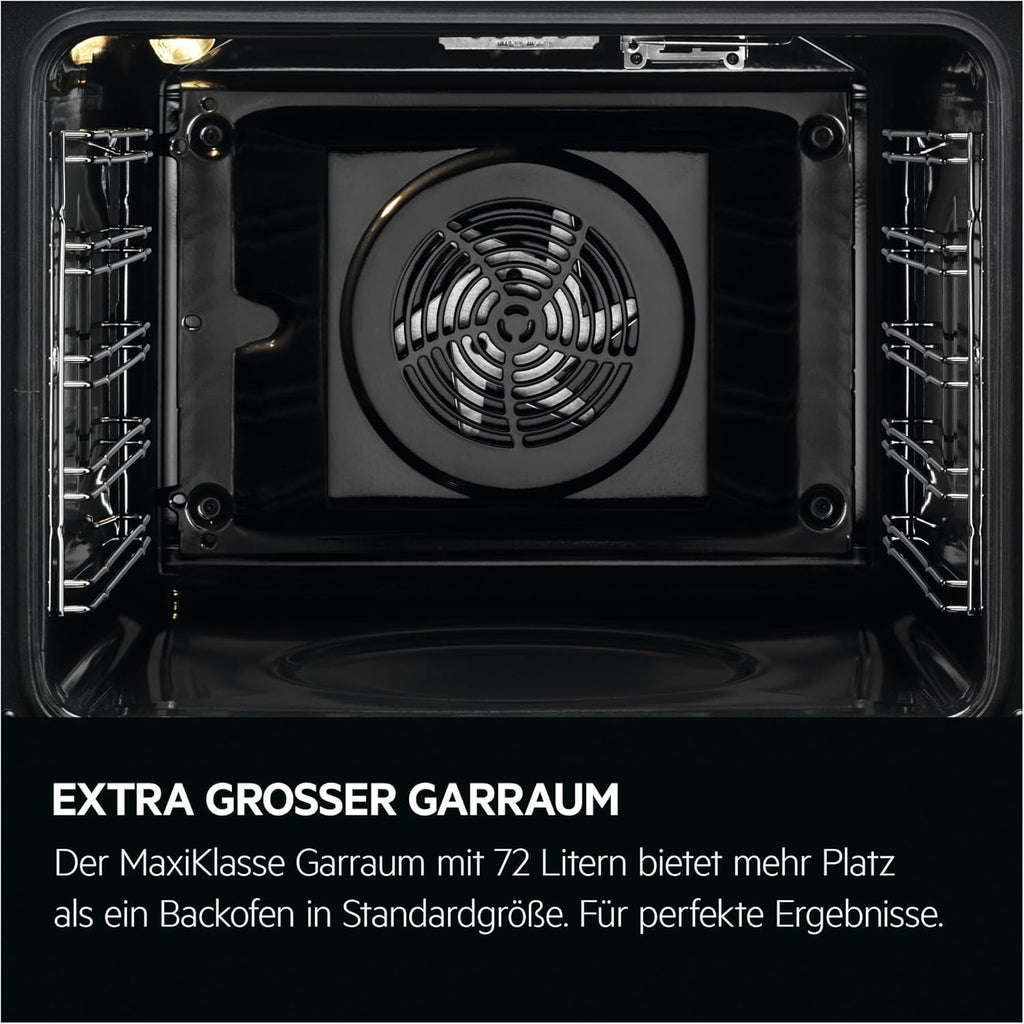 Horno empotrable AEG – Serie 5 Aire caliente circular: resultados de cocción uniformes en 3 niveles – Autolimpieza por pirólisis – 25 programas automáticos – Pantalla táctil LED – Calentamiento rápido – Negro – BPE53516AB