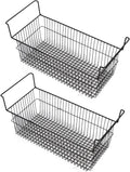 2 szt. Pojemniki do Zamrażarki Skrzyniowej Głęboki Kosz Możliwość Układania w Stosy Regał do Przechowywania Drut Metalowy, dł. 56,5 Cm X szer. 25,2 Cm X wys. 24 , Zamrażarek, Lodówek i Półek