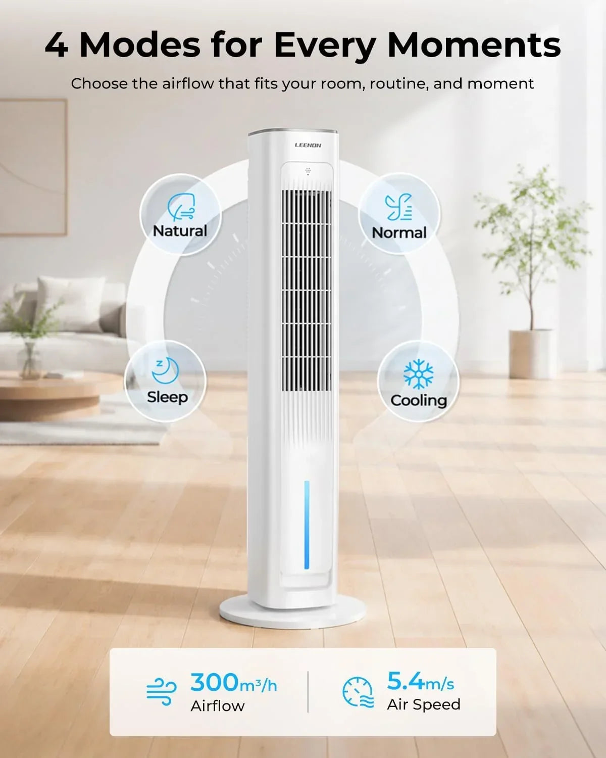 Ventilador de torre con refrigeración por agua ATF-026L 38 pulgadas 60W, enfriador evaporativo con control remoto, 3 velocidades, temporizador de 12H