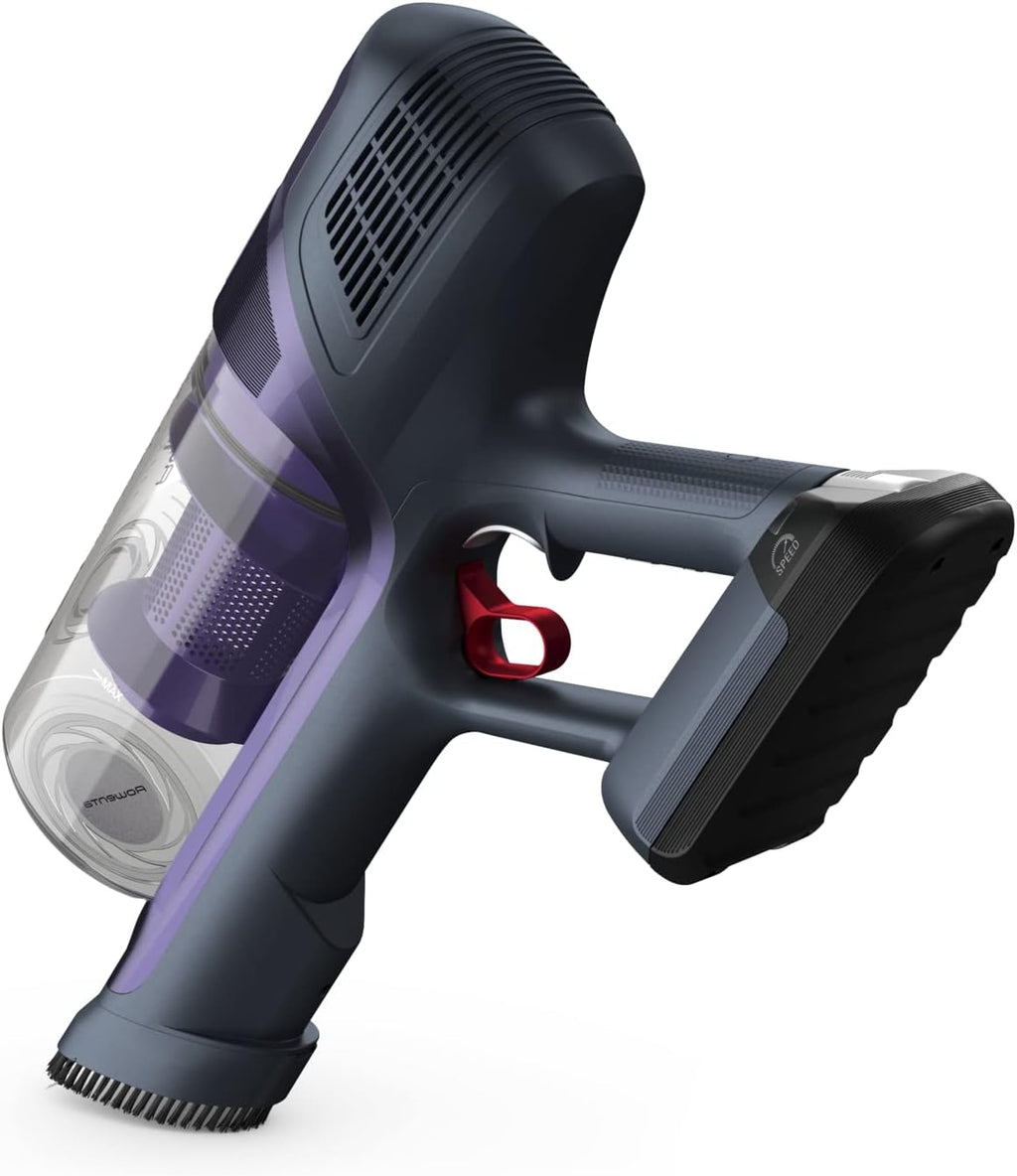 Aspiradora escoba sin cable Rowenta X-PERT 6.60, ajustes automáticos de velocidad según suelo/superficie, gatillo Boost, hasta 45 minutos de autonomía, batería extraíble RH6821WO, morado