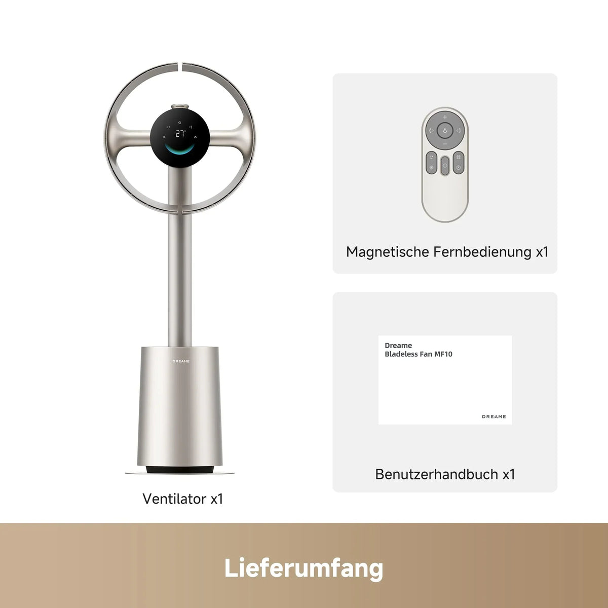 Ventilador sin aspas dreame MF10, circulación de aire de 270°, AirBoost 16x, flujo de aire con adaptación de temperatura, control por aplicación y voz