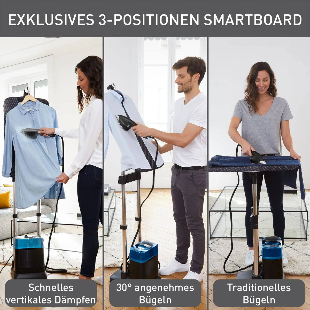 Centro de planchado a alta presión Tefal Ixeo Power con Smartboard, 5,8 bares, golpe de vapor de 200 g/min, refresca y desinfecta, QT2022