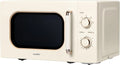 COMFEE ' CMO-M202NC(CM) Elegancka Vintage Retro Kuchenka mikrofalowa z 5 poziomami mocy, 700 W, 20 l, regulowany timer 0-35 min, proste sterowanie, oświetlenie wewnętrzne, krem morelowy