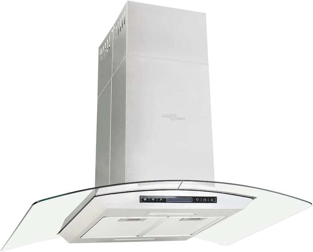 vidaXL okap kuchenny 90 cm, LCD, czujnik dotykowy, 756 m³/h, okap wyspowy, okap do komina