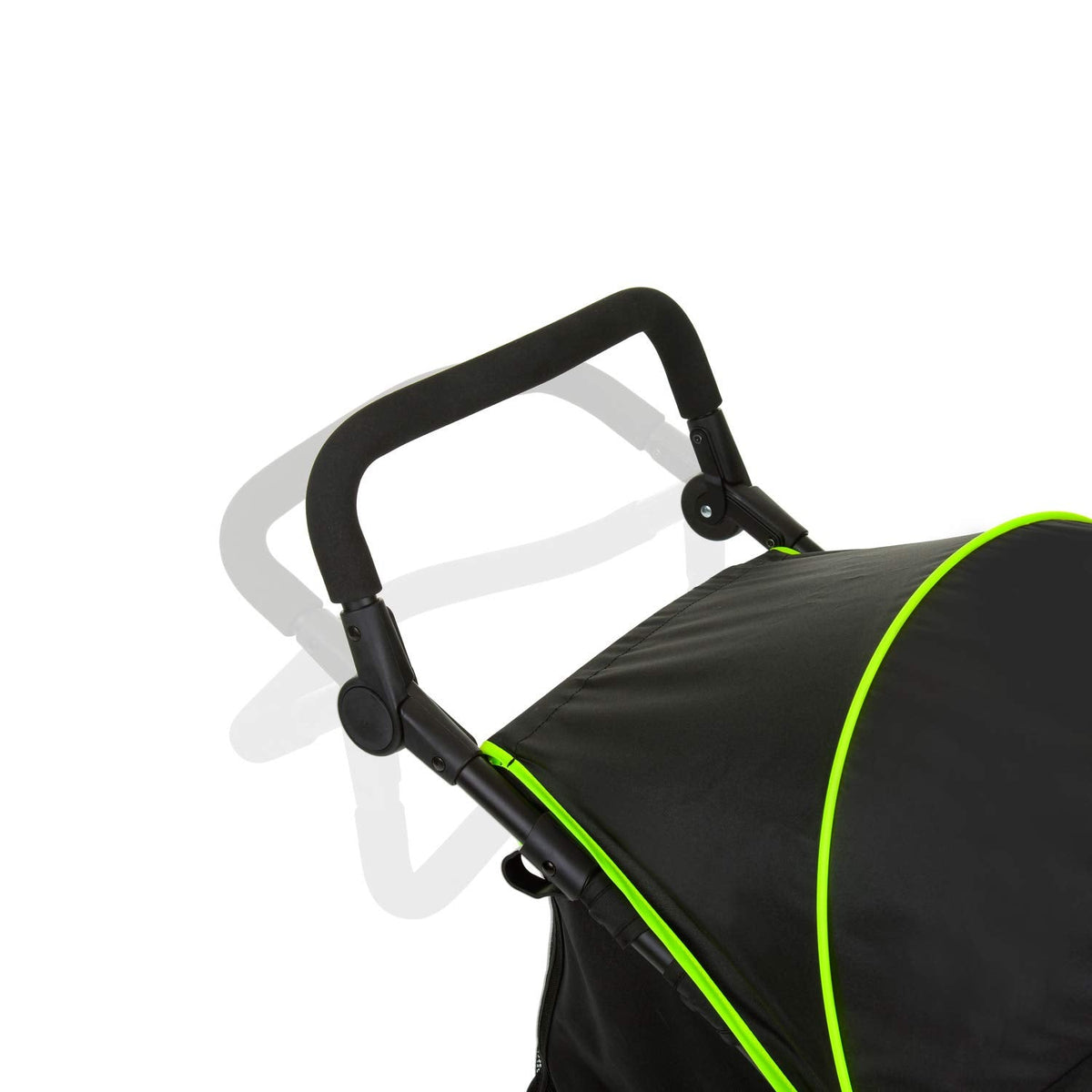 Cochecito hauck Runner 2, silla de paseo de tres ruedas con ruedas neumáticas XL para niños de hasta 22 kg, protección UV 50+, ventana de ventilación, altura ajustable, plegable, cesta XL de hasta 3 kg, función de reclinado (negro)