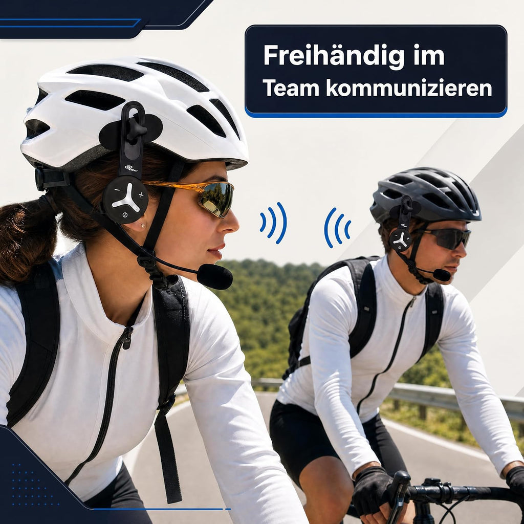 @tec BuddyChat Duo, intercomunicador para auriculares, set de 2 unidades, sistema de intercomunicación Bluetooth 3.0, alcance de hasta 1 km, cancelación de ruido DSP, resistente al agua y al polvo