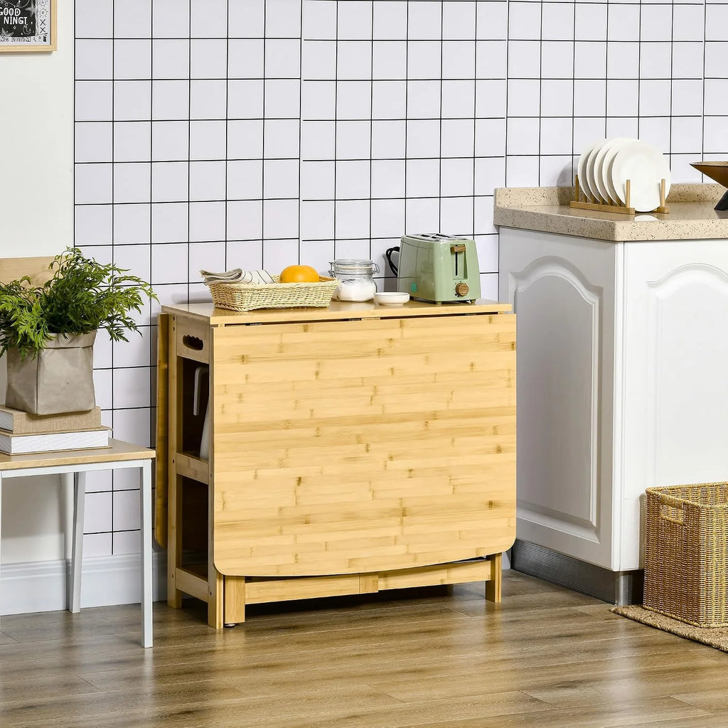 HOMCOM Składany stół dla 6 osób 149,5 x 80 x 73,5 cm Naturalny