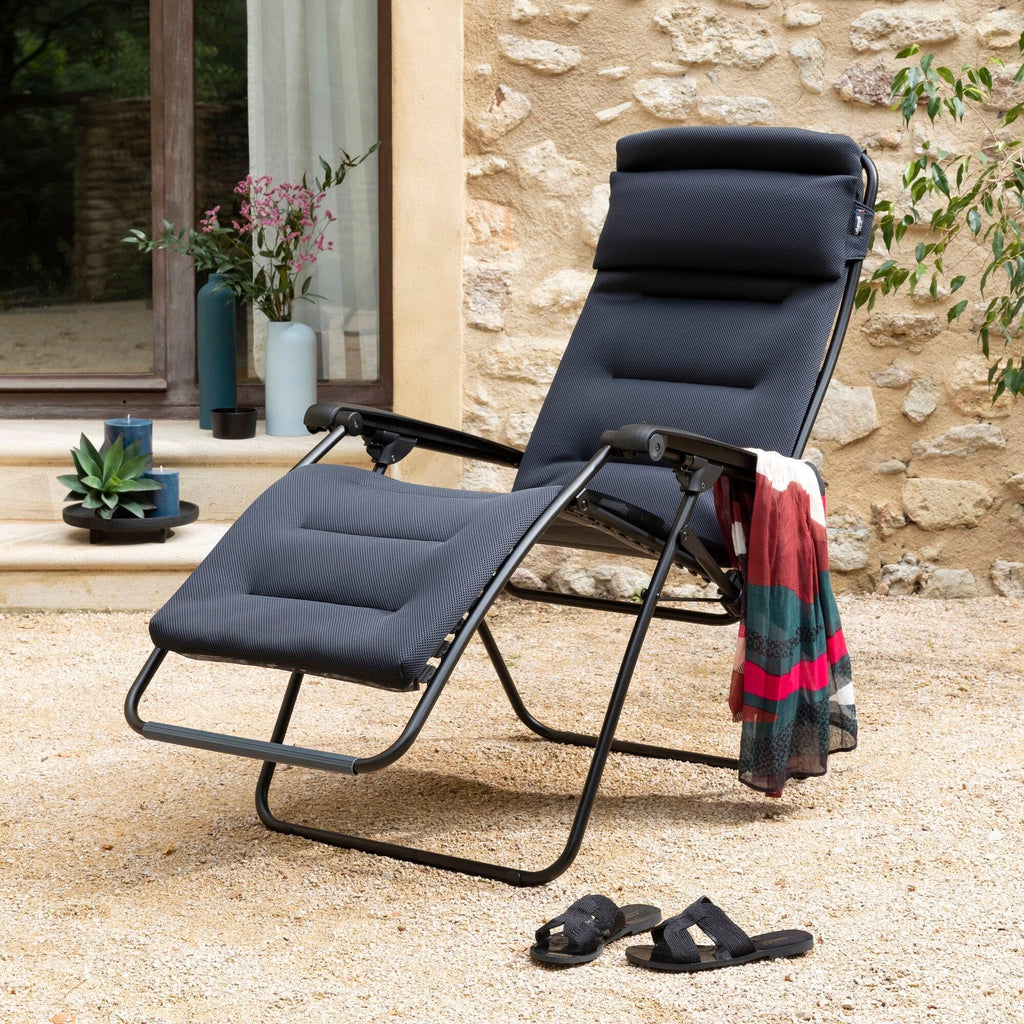 Lafuma MOBILIER Tumbona Relax RSX Clip AirComfort gravedad cero plegable negro 163 x 67 x 115 cm