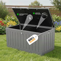 Olsen & Smith Caja de almacenamiento XXL 830L, baúl de jardín con tapa grande, caja impermeable para cojines, armario de jardín para cojines y cajas de almacenamiento para jardín, balcón, terraza, color antracita, caja para paquetes