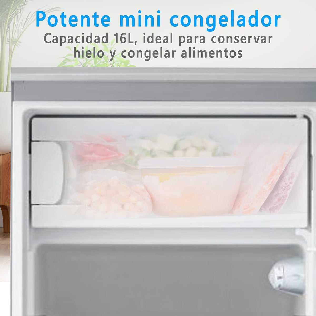 Nevera pequeña Midea 113L con congelador - Mini frigorífico para habitación/caravana/camping - Minibar de bajo consumo - Frigorífico bajo encimera silencioso 39dB + congelador -16º/-24º