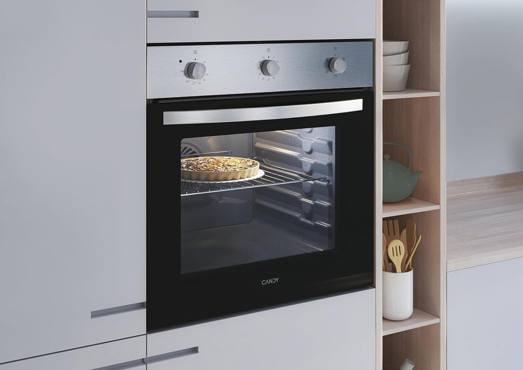 Horno empotrable CANDY FIDC X502, esmalte liso, 65 litros, multifunción, temporizador
