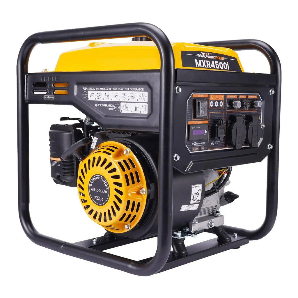 Generador inversor maXpeedingrods 3500W de gasolina 230V 4 tiempos 223cc, generador de emergencia portátil para garaje, taller y obra