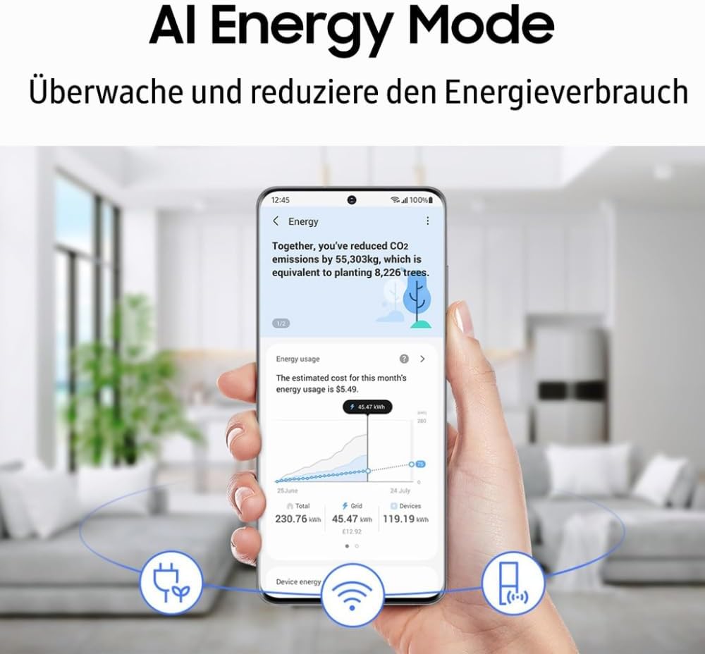 Frigorífico Samsung French Door con congelador, 178 cm, 495 l, WiFi y modo de ahorro de energía AI SmartThings, Twin Cooling+, fabricador de hielo automático, No Frost+, aspecto acero inoxidable, RF50C530ES9/EF