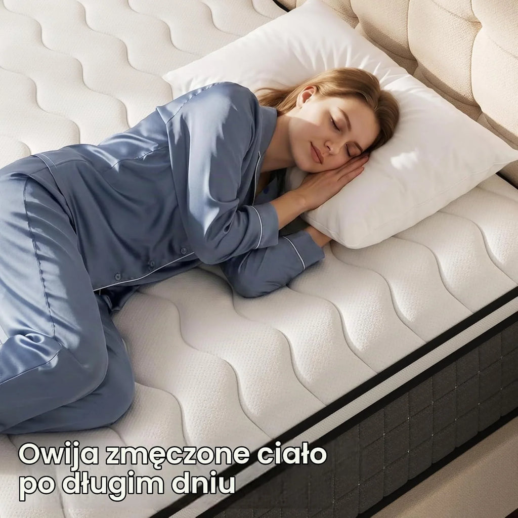 BedStory Materac ze sprężynami kieszeniowymi, 140 x 200 cm, twardość H3/H4, 20 cm, Öko-TEX, ciemnoszary