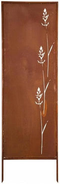 Kapaga - Panel de privacidad de metal - 160 cm x 50 cm - Óxido noble - Protector de privacidad con aspecto de óxido para jardín - Elemento de privacidad - Panel de ocultación - Decoración de jardín, valla - Óxido (Flores)
