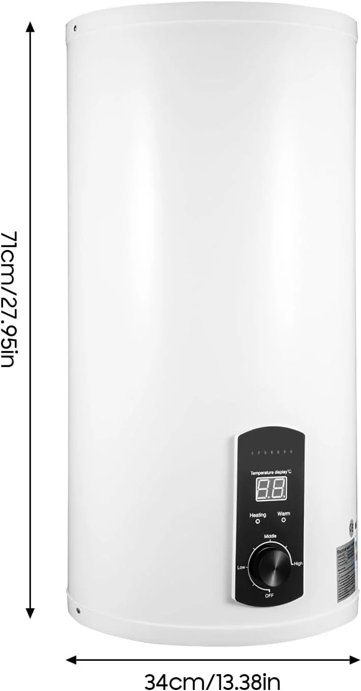 Elektryczny zbiornik ciepłej wody 220 V, zbiornik ścienny, podgrzewacz wody, wskaźnik temperatury, bojler elektryczny 2000 W (biały, 50 l)