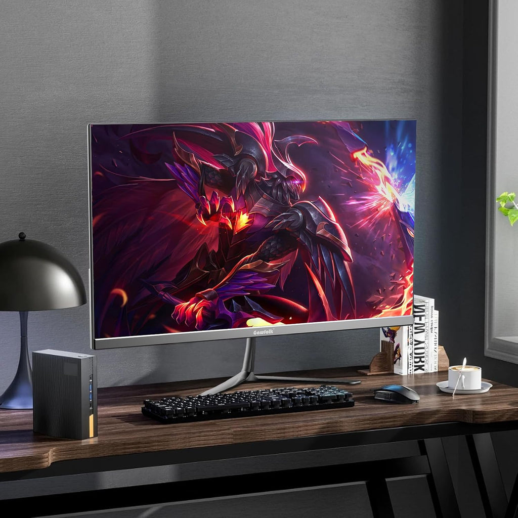 Monitor de PC Gawfolk de 24,5 pulgadas, monitor para juegos de 200 Hz, FHD 1080p, altavoces integrados, 1 ms, FreeSync, 99% sRGB, ángulo de visión de 178°, HDMI, DisplayPort, negro