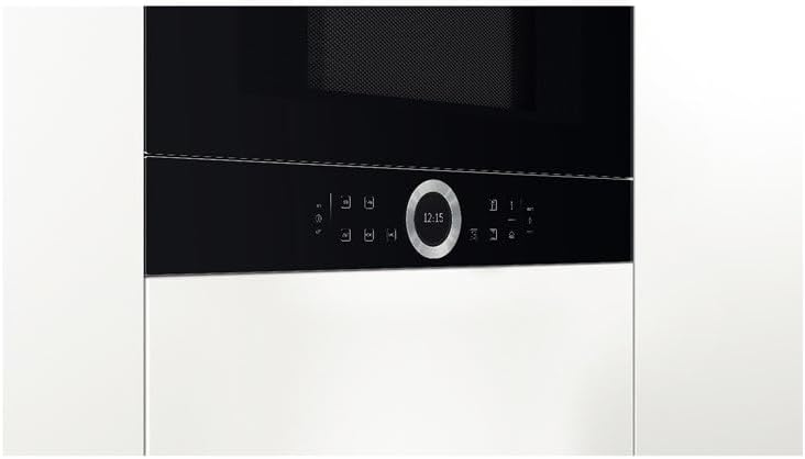 Microondas integrable Bosch BFL634GB1 Serie 8, 38 x 60 cm, 900 W, bisagra izquierda, 7 programas automáticos AutoPilot, asistente de limpieza, pantalla táctil TFT, iluminación LED uniforme