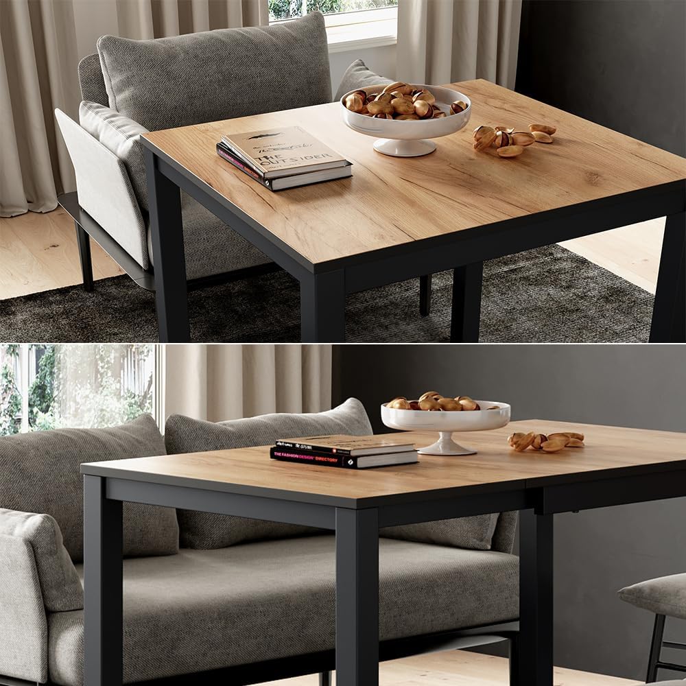 Mesa de comedor Vicco Granny, roble/antracita, 120 x 70 cm extensible, con función de extensión para longitudes de mesa variables