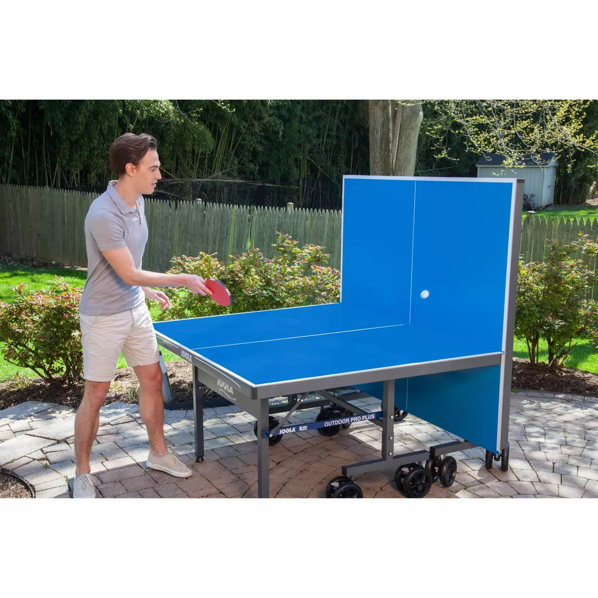Mesa de Ping-Pong para Exteriores JOOLA Nova Pro Plus con Red Impermeable, 9x5 pies, Plegable, Superficie de Aluminio
