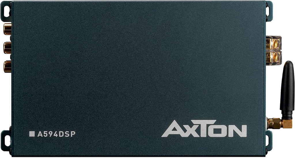 AXTON A594DSP: 4-kanałowy wzmacniacz z 6 kanałami DSP, wejście optyczne, wzmacniacz wyjściowy z możliwością połączenia z linką, wyposażony w sterowanie aplikacją na telefon komórkowy, Bluetooth Audio