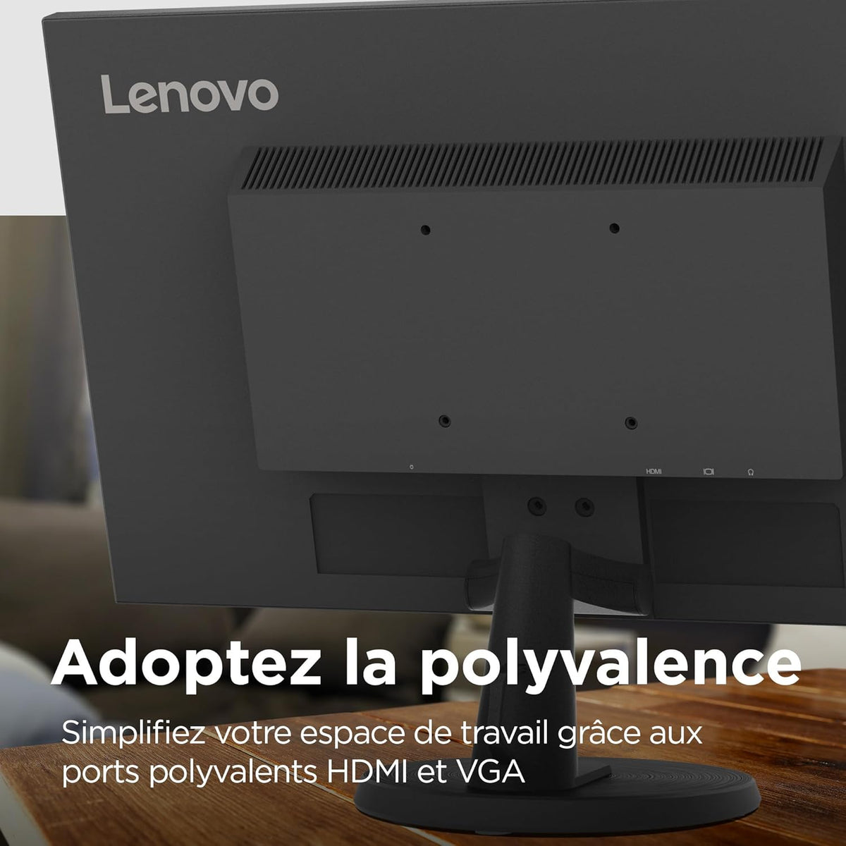 Lenovo D24-40 - Monitor 24" Full HD (VA, 75Hz, 4ms, HDMI+VGA, AMD FreeSync) Ajuste de inclinación – Negro