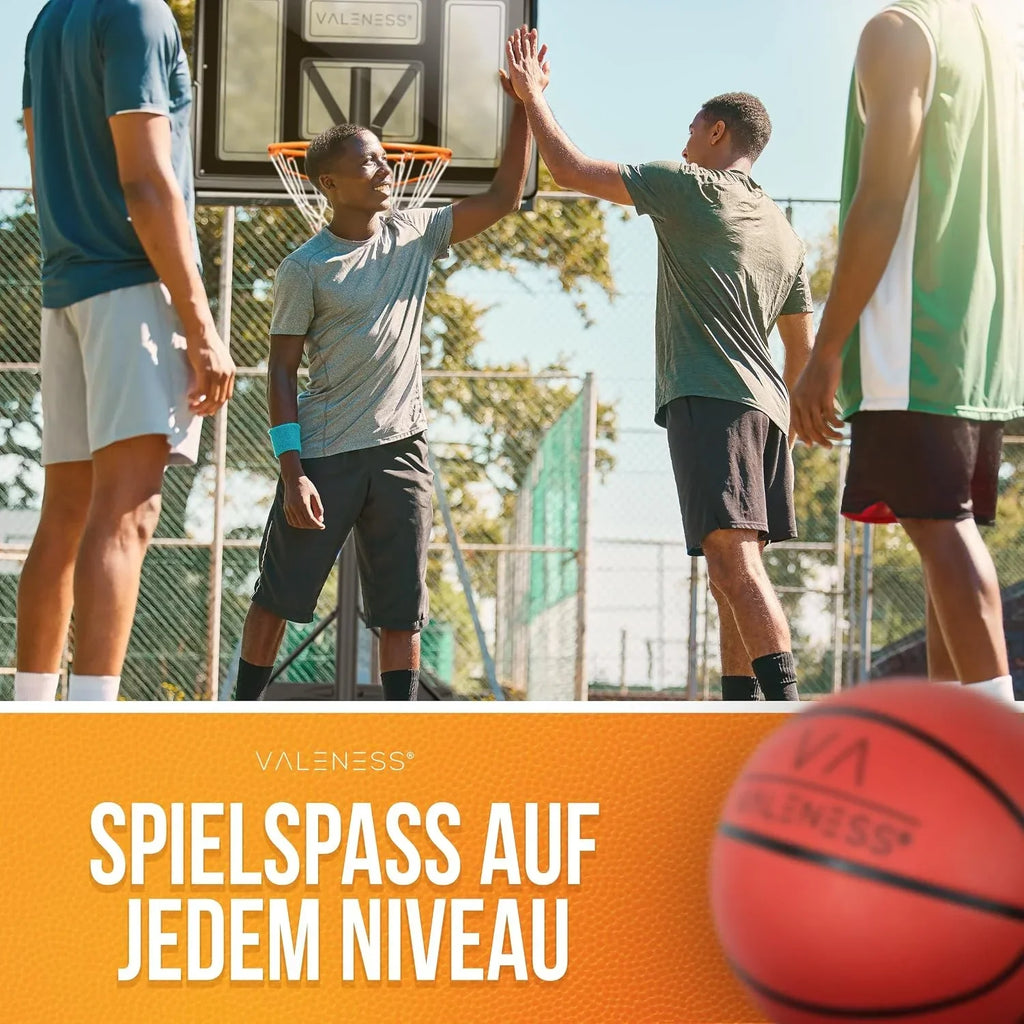Canasta de baloncesto para exteriores, altura regulable de 135 a 305 cm, soporte de baloncesto independiente con balón de baloncesto talla 7 y bomba de aire BWS2024