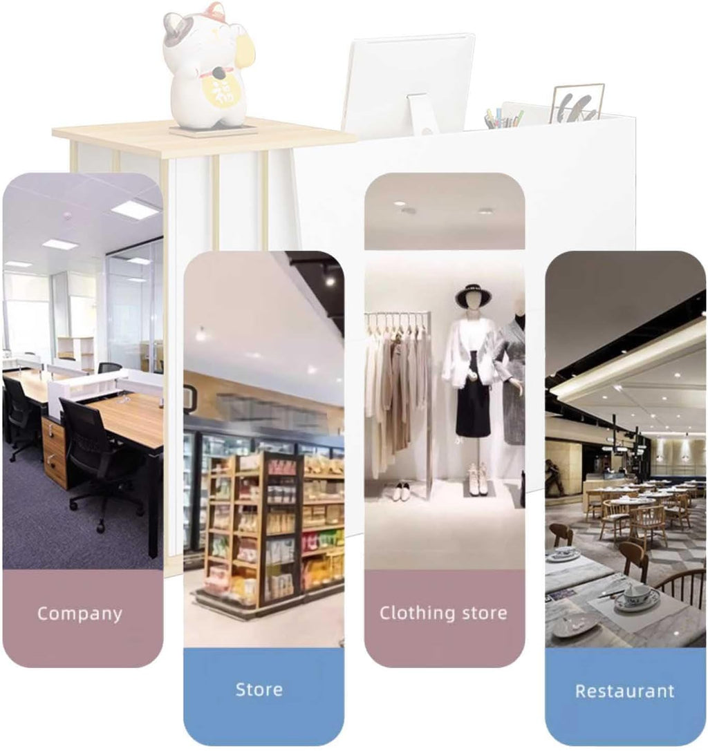 Mostrador de recepción para consulta, mostrador de recepción, mostrador de bienvenida, mesa de recepción con zona de trabajo alta y baja para supermercado, hotel, salón de belleza, tienda de ropa, cajero, ancho 140 cm