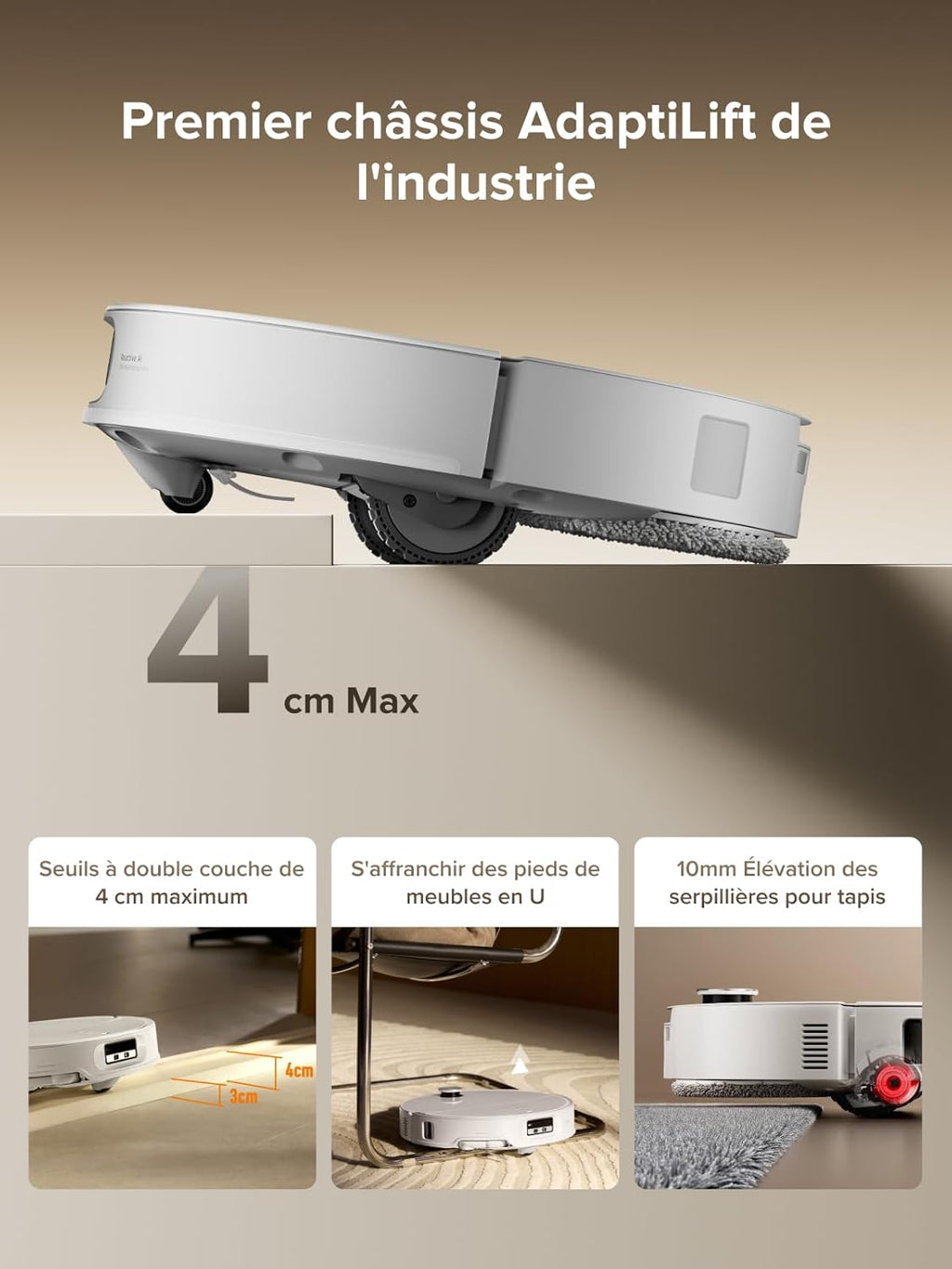 Roborock Qrevo CurvX Robot Aspirador y Fregasuelos 22 000 Pa, Cepillo y Mopa FlexiArm, Anti-enredos, Chasis AdaptiLift, Estación Multifuncional 3.0 Thermo+, Control por Voz, 7,98 cm de altura