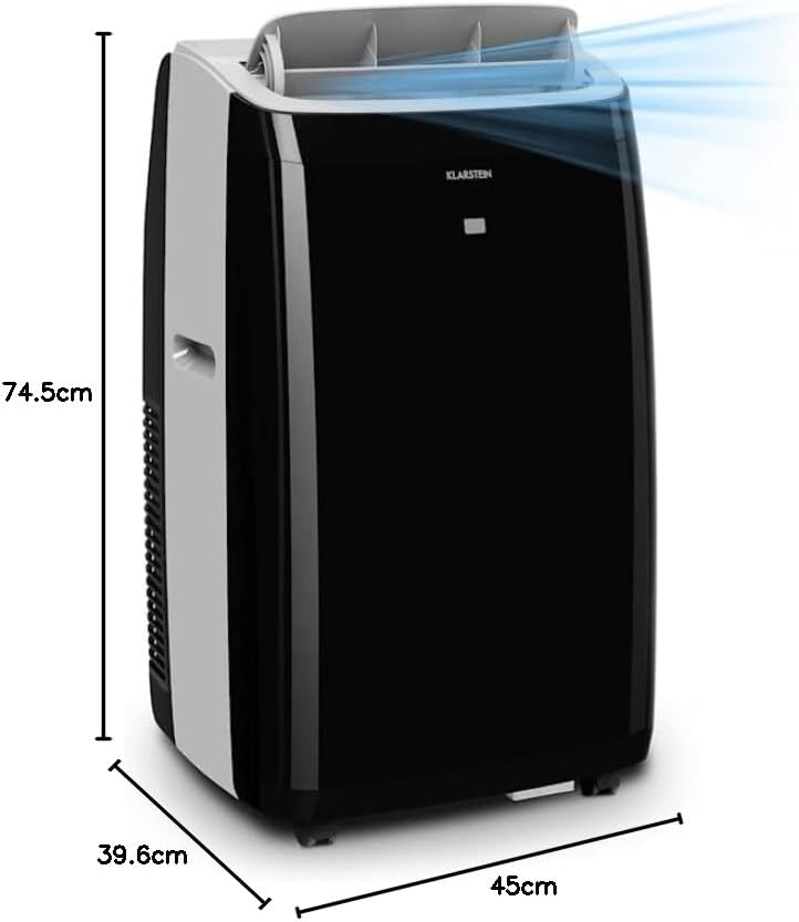 KLARSTEIN Grandbreeze Pro 14K – Aire acondicionado portátil, deshumidificador, ventilador, 3 velocidades, 14000 BTU/1,65 kW, habitación: 42 a 68 m², flujo: 460 m³/h, eficiencia energética A – Blanco