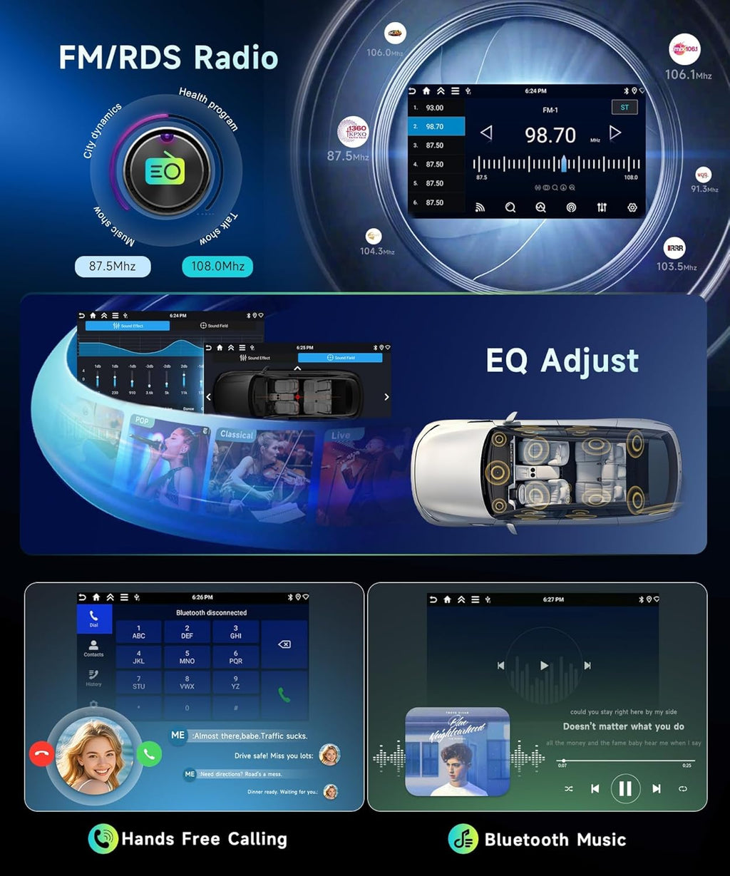 Radio de coche Android 4G 64G PLKEQS para A-UDI A3 2003-2012/S3 2006-2012/RS3 2011-2012, pantalla in-Cell de 9'', estéreo de coche con CarPlay, Android Auto, GPS, Bluetooth, FM RDS, EQ, Wi-Fi, cámara, Y1