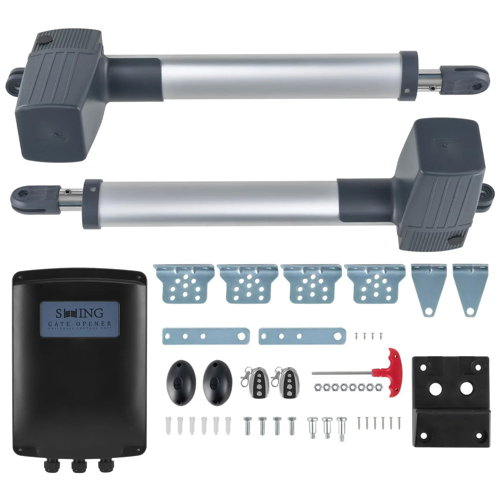 Kit de motor para puerta batiente doble automática CO-Z, máx. 2,5 m o 300 kg por hoja con 2 mandos a distancia, 80 W x 2