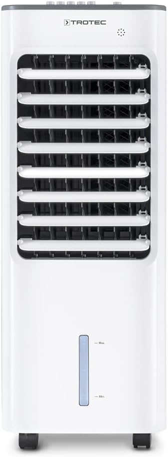 Enfriador de aire TROTEC PAE 21, climatizador portátil 3 en 1, enfriador de aire, purificador de aire, ventilador (3 niveles de velocidad, silencioso, función de oscilación)