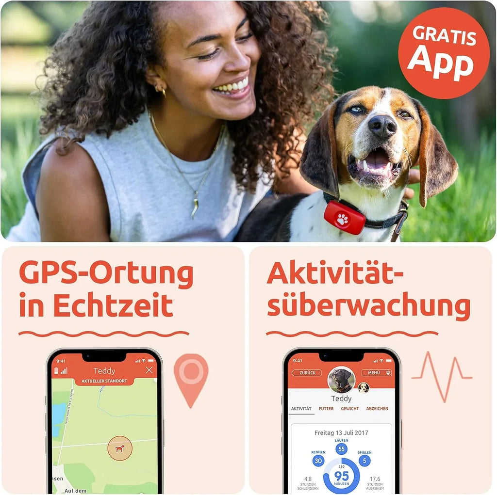 Rastreador GPS para perros sin suscripción, localización por satélite, seguimiento de ubicación en tiempo real, resistente al agua, universal para collar