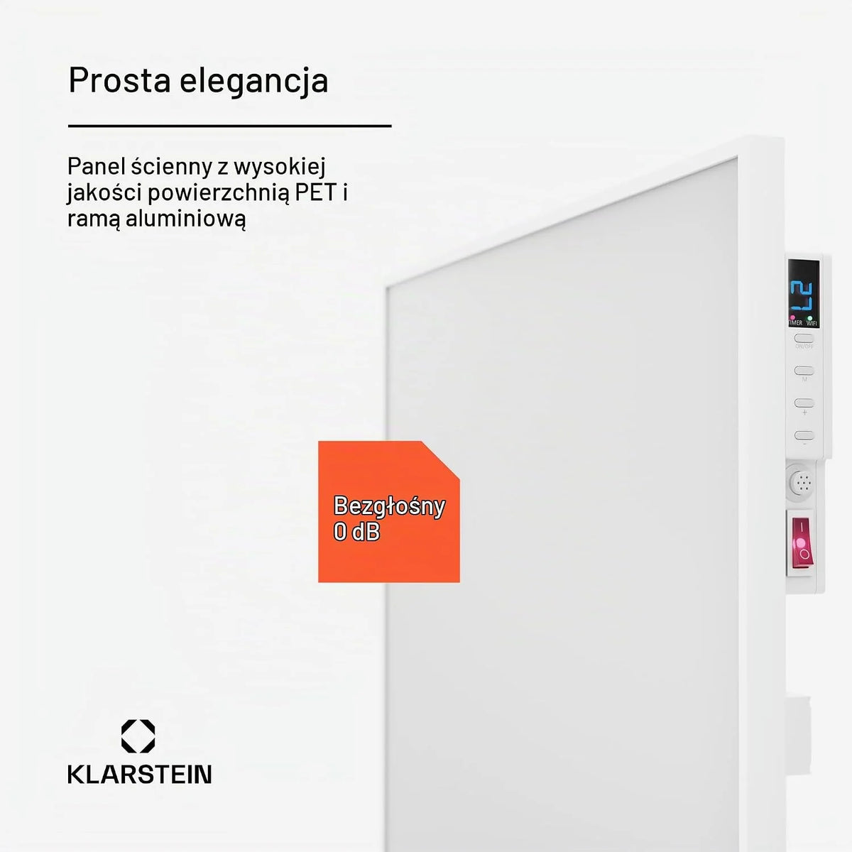 Klarstein Grzejnik na podczerwień z termostatem, 770W grzejnik elektryczny, grzejnik na podczerwień Smart Home do montażu na ścianie, IR z sterowaniem przez aplikację i wykrywaniem otwartych okien