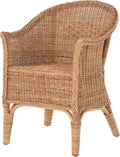 Sillón de ratán natural / Silla de comedor, sillón de mimbre / Muebles de ratán, sillón de ratán, silla de ratán con reposabrazos, sillón lounge, silla de tejido (natural)