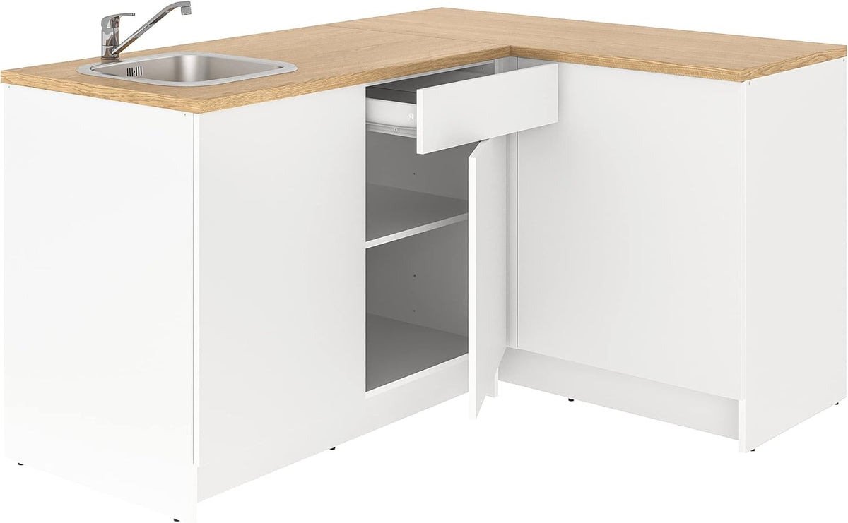 IKEA KNOXHULT cocina esquinera, 183 x 122 x 91 cm, blanco