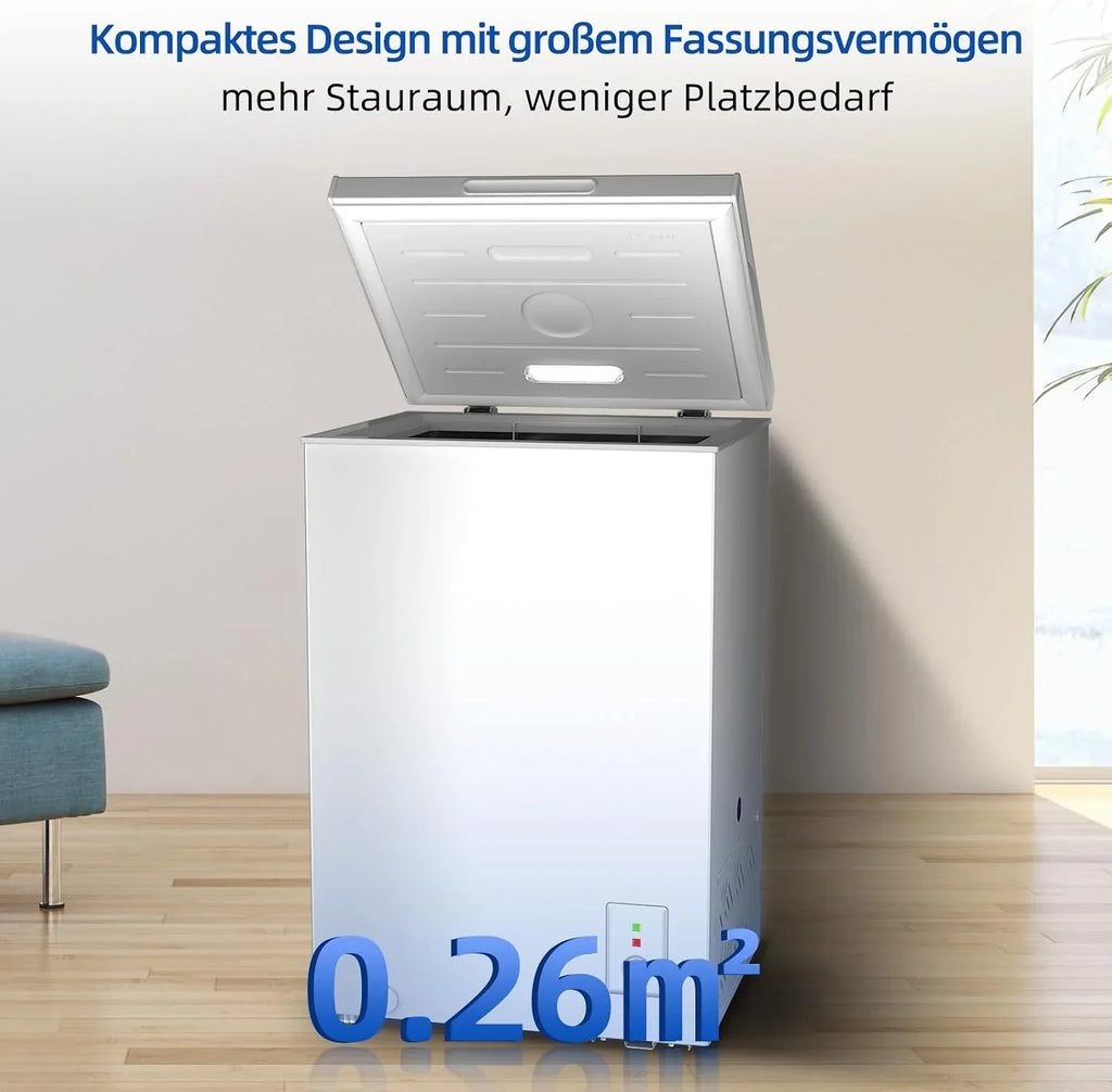 Congelador horizontal FCF98DE 99 L con función de congelación rápida, iluminación LED, 39 dB, 4 estrellas, independiente