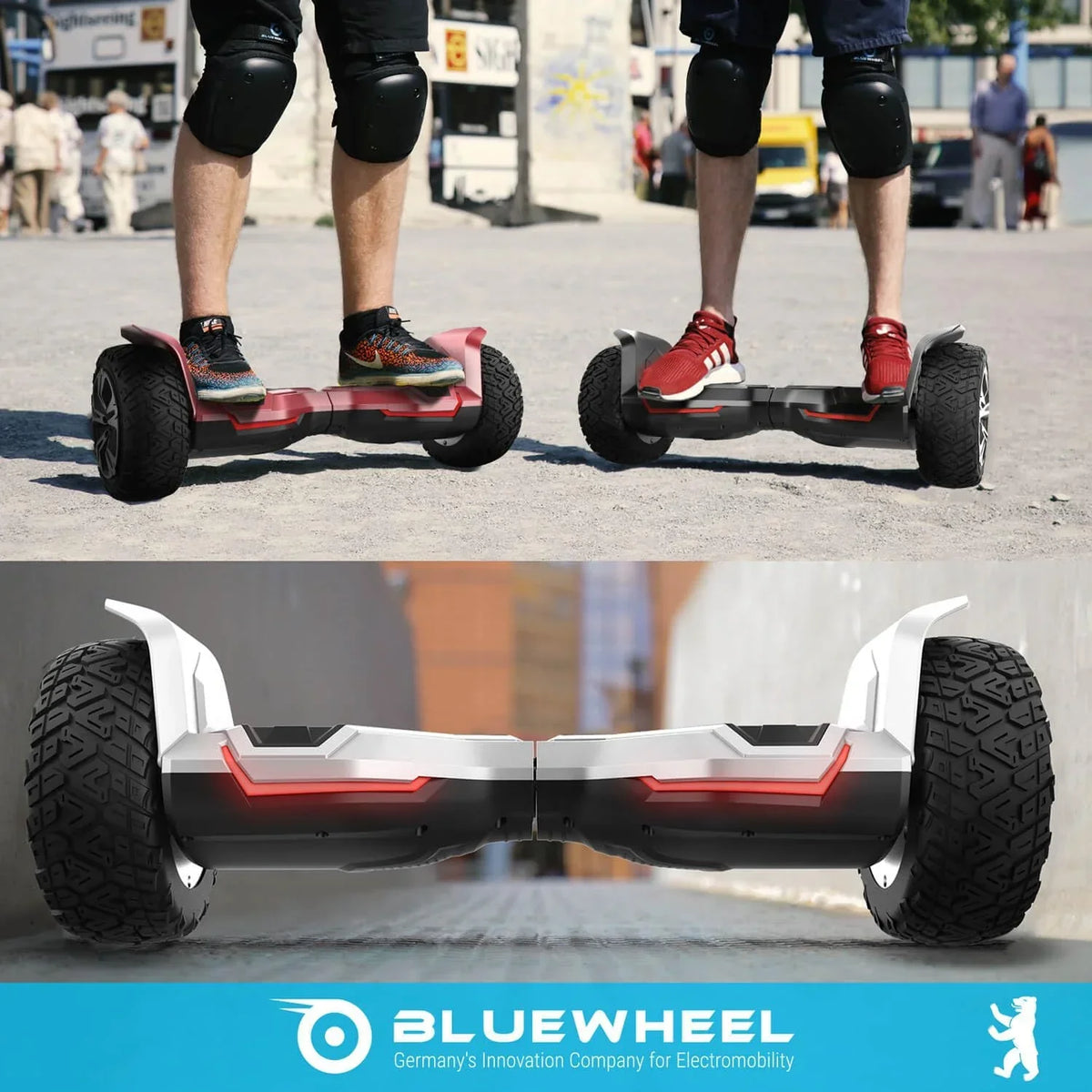 Hoverboard todoterreno HX510 de 8,5 pulgadas con motor dual de 700 W, Bluetooth, control por aplicación, luces LED y capacidad de carga de 120 kg