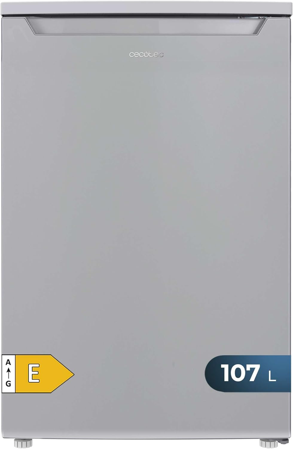 Minirefrigerador Cecotec 107 L Bolero CoolMarket TT 107 Inox, Clase Energética E, Ahorro de Energía, Puerta Reversible, Bajo Nivel Sonoro, Cajón Congelador.