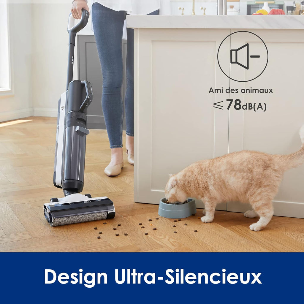 Aspiradora y fregadora inalámbrica inteligente Tineco Floor One S5 Combo, S5 Combo ideal para suciedad pegajosa y pelo de mascotas, ligera, ultrasilenciosa, pantalla inteligente