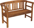 Banco de jardín rústico DEGAMO Rosario de madera de acacia aceitada, 2 plazas 120 cm, certificado FSC®